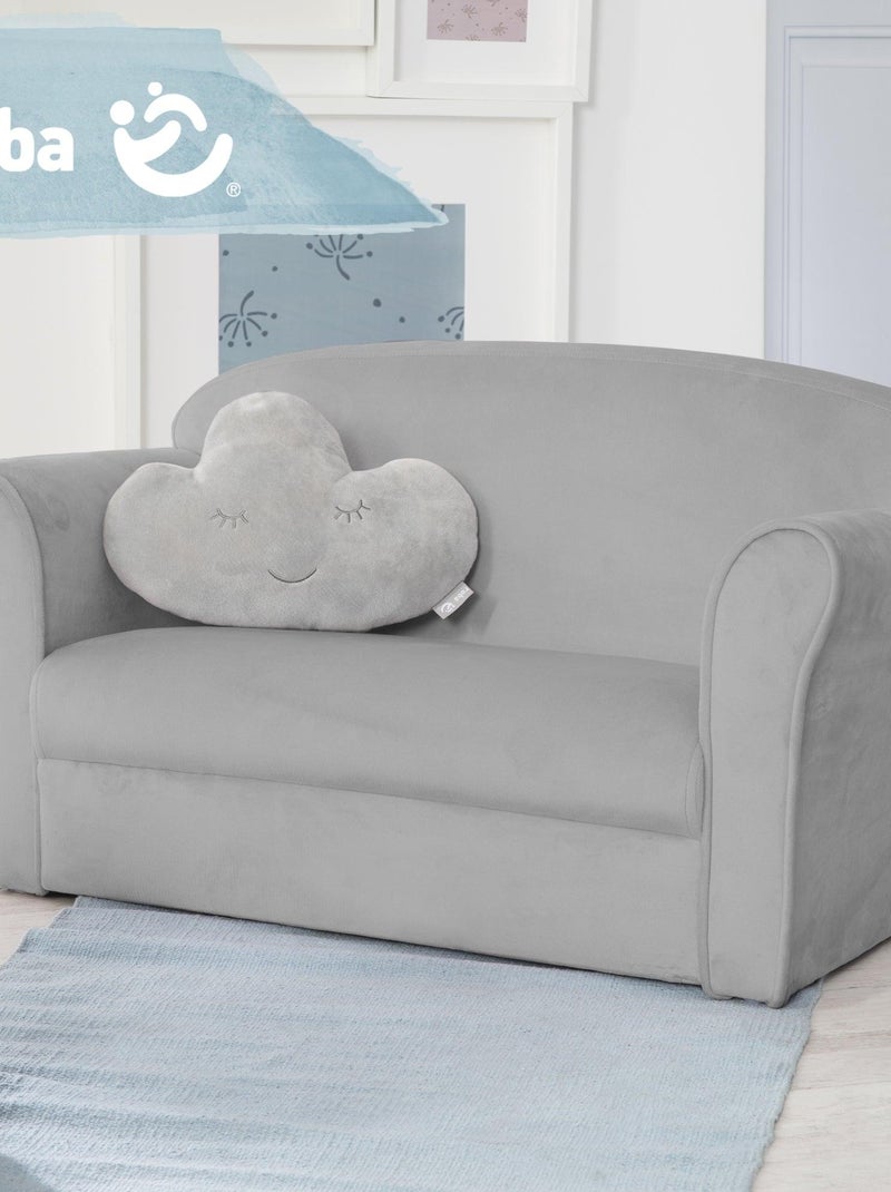 Comfortabele kinderbank van velours - ROBA 'lil sofa' Grijs - Kiabi