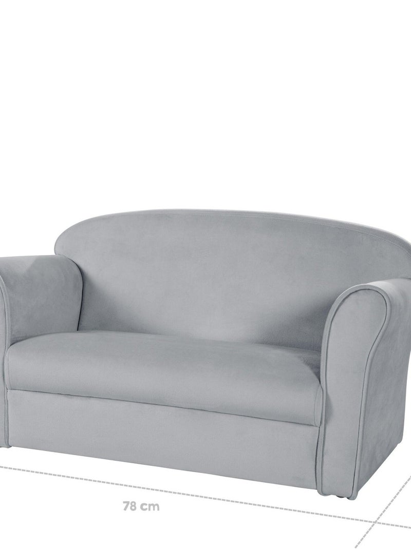 Comfortabele kinderbank van velours - ROBA 'lil sofa' Grijs - Kiabi