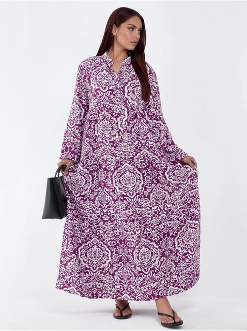 Comfortabele maxi-jurk met patroon hiccup - Kiabi