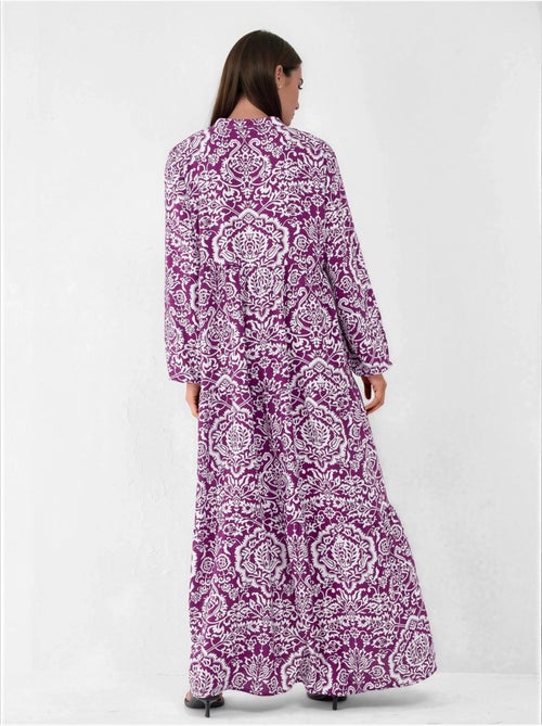 Comfortabele maxi-jurk met patroon hiccup - Kiabi