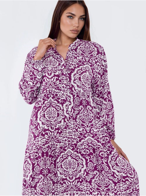 Comfortabele maxi-jurk met patroon hiccup - Kiabi
