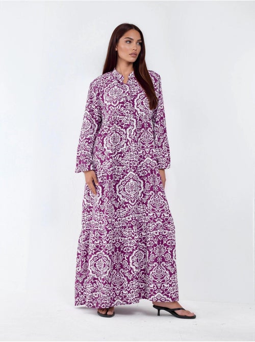 Comfortabele maxi-jurk met patroon hiccup - Kiabi