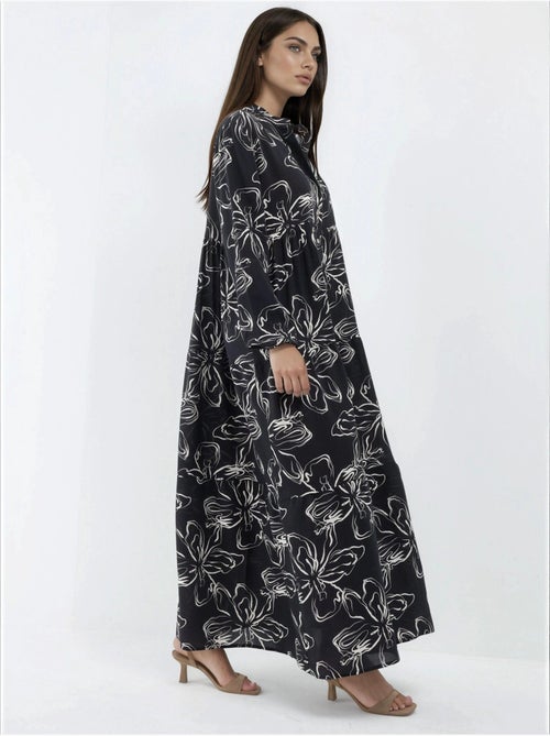 Comfortabele maxi-jurk met patroon hiccup - Kiabi Comfortabele maxi-jurk met patroon hiccup - Kiabi