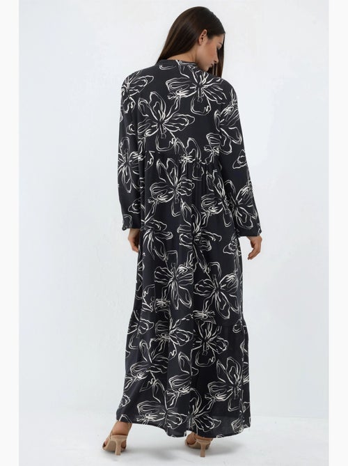 Comfortabele maxi-jurk met patroon hiccup - Kiabi Comfortabele maxi-jurk met patroon hiccup - Kiabi