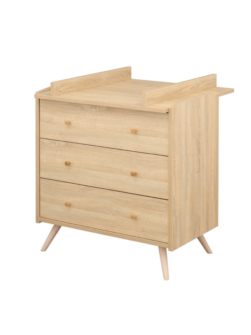 Commode 3 tiroirs - sauthon Marron - Kiabi