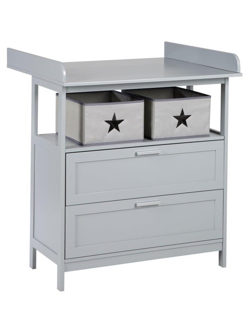 Commode à langer 2 tiroirs + 2 bacs de rangement 'Hamburg' ROBA - Kiabi