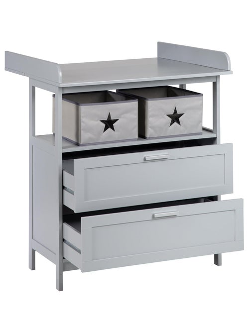 Commode à langer 2 tiroirs + 2 bacs de rangement 'Hamburg' ROBA - Kiabi
