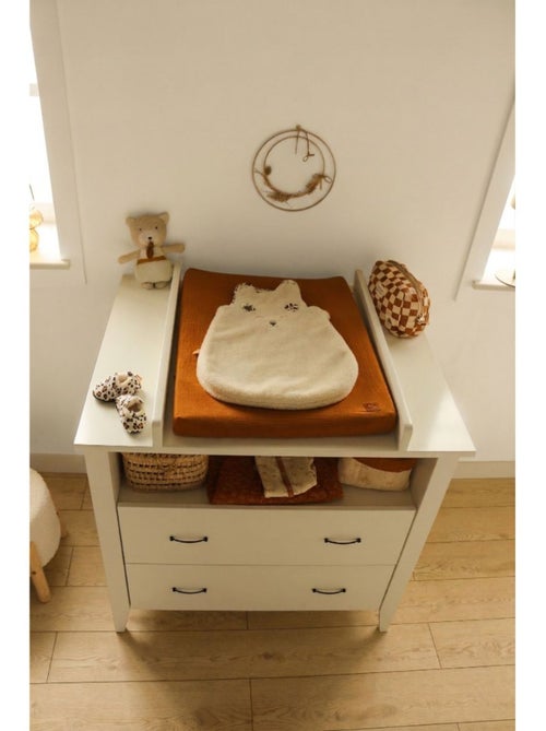 Commode à langer 2 tiroirs et une niche poignées métal - sauthon - Kiabi Commode à langer 2 tiroirs et une niche poignées métal - sauthon - Kiabi