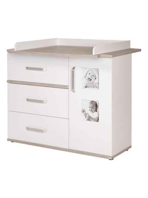 Commode à langer 3 tiroirs et porte avec 2 cadres photo 'Moritz' ROBA - Kiabi