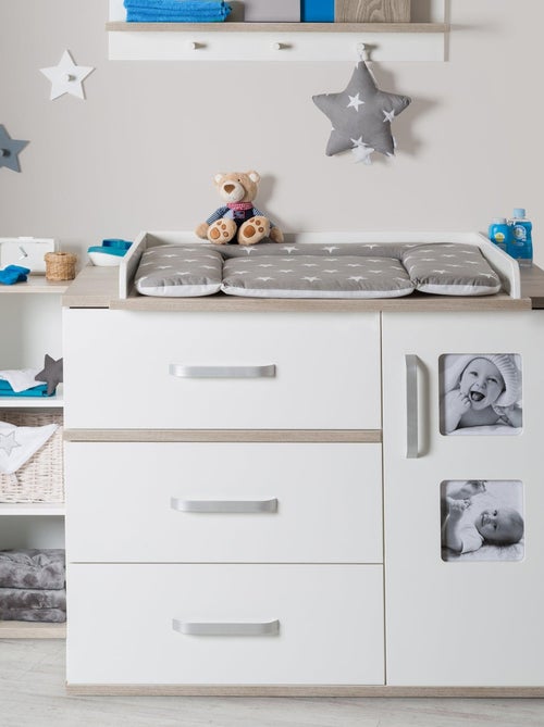 Commode à langer 3 tiroirs et porte avec 2 cadres photo 'Moritz' ROBA - Kiabi