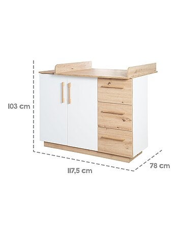 Commode à langer évolutive 2 portes et 3 tiroirs 'Lion' ROBA