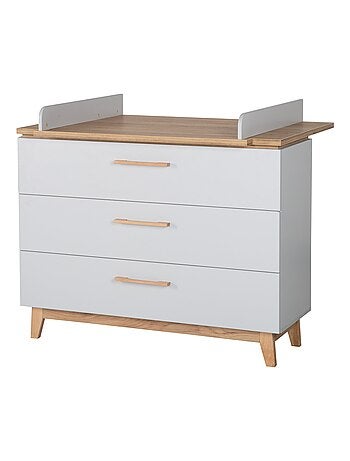 Commode à langer évolutive 3 tiroirs en bois effet chêne - ROBA 'Caro'