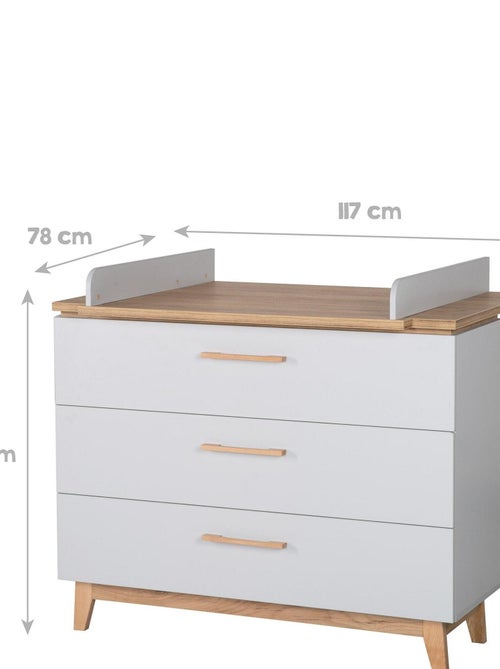 Commode à langer évolutive 3 tiroirs en bois effet chêne - ROBA 'Caro' - Kiabi
