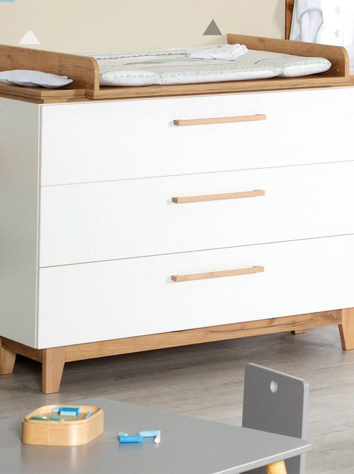 Commode à langer évolutive 3 tiroirs en bois effet chêne - ROBA 'Finn' - Kiabi