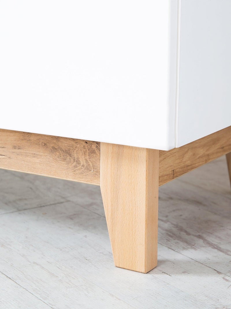 Commode à langer évolutive 3 tiroirs en bois effet chêne - ROBA 'Finn' Blanc - Kiabi