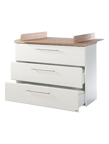 Commode à langer évolutive 3 tiroirs en bois effet chêne - ROBA 'Nele'