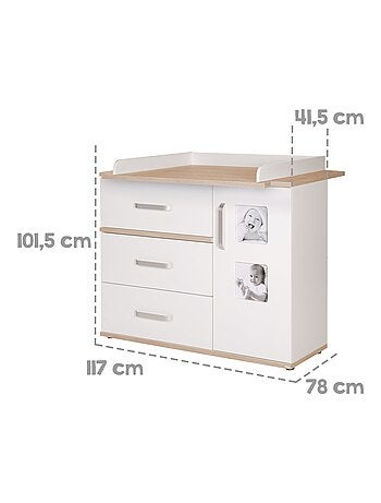 Commode à langer évolutive avec 2 cadres photo 'pia' roba