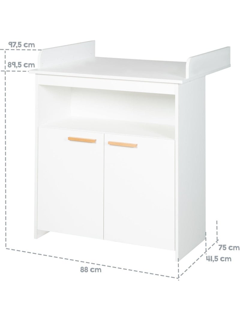 Commode à langer minimaliste 2 portes 'Anton' ROBA Blanc - Kiabi