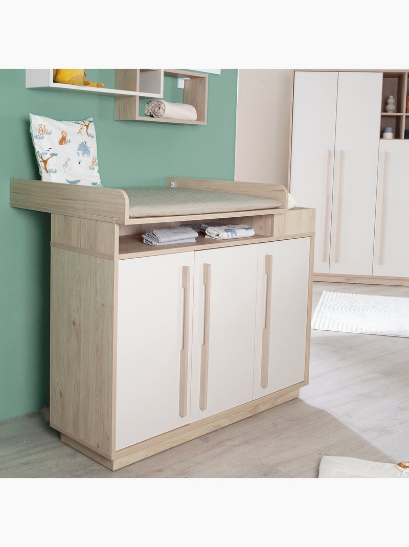 Commode à langer minimaliste avec rangements Elva Roba Beige - Kiabi