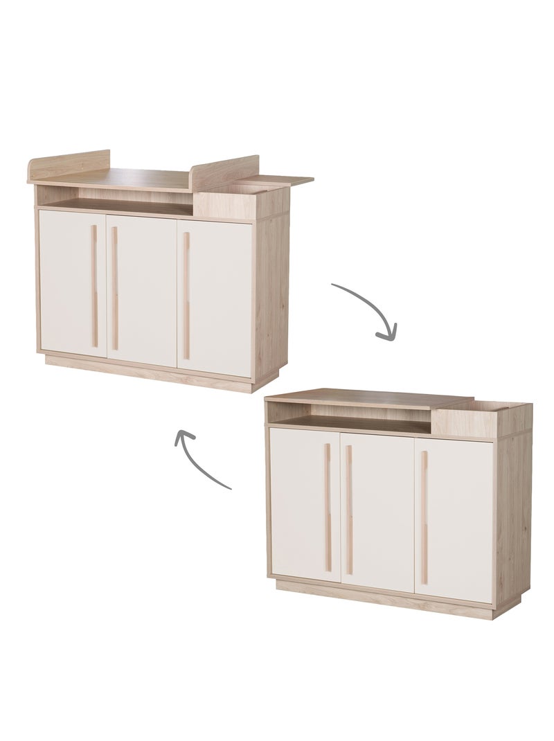Commode à langer minimaliste avec rangements Elva Roba Beige - Kiabi