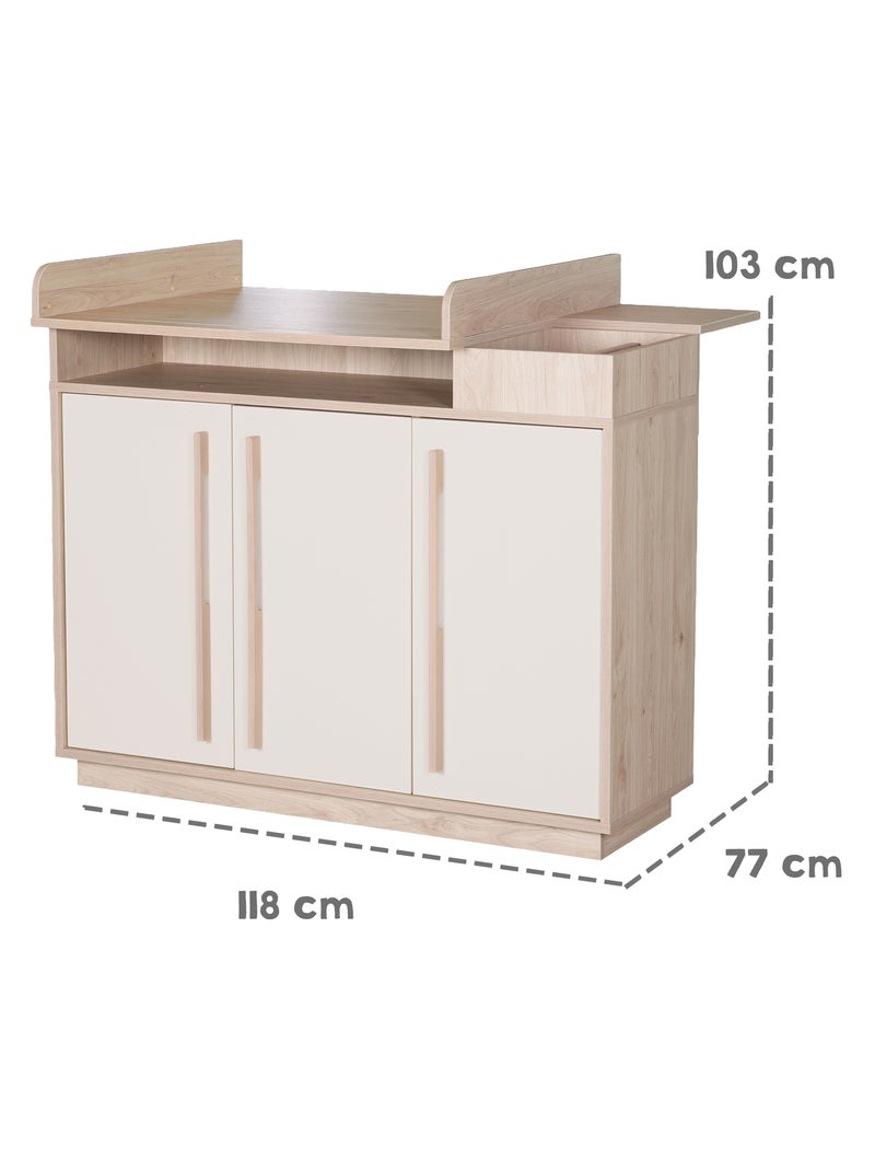 Commode à langer minimaliste avec rangements Elva Roba Beige - Kiabi