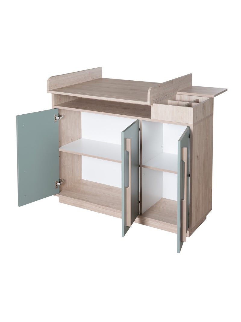Commode à langer minimaliste avec rangements Selva Roba Vert/Rose - Kiabi