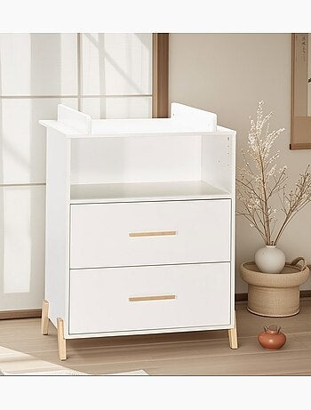 Commode à langer sur pieds en bois - babyprice