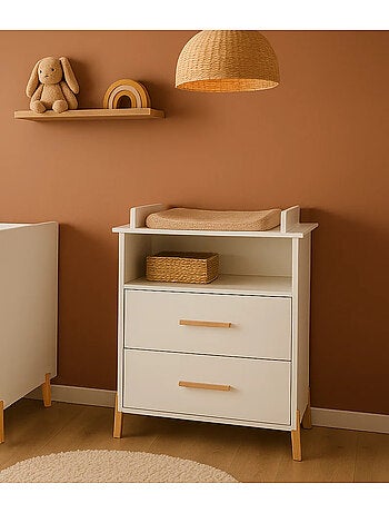 Commode à langer sur pieds en bois - babyprice