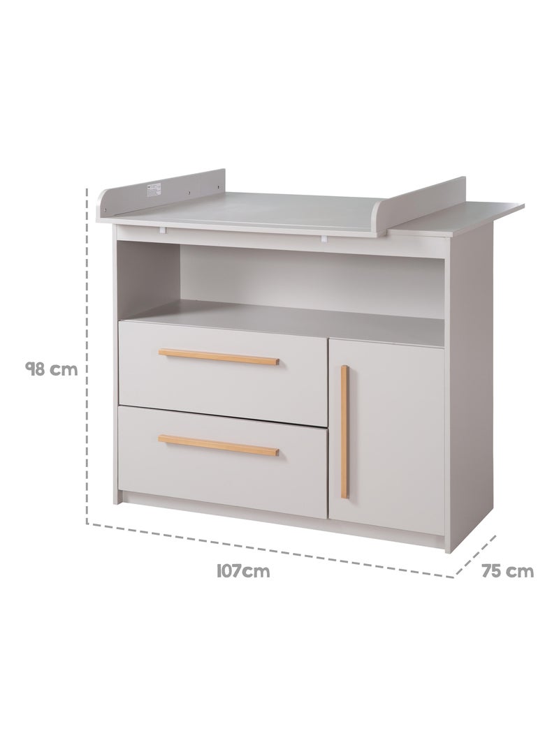 Commode évolutive avec plan à langer amovible 'Lea' ROBA Gris - Kiabi