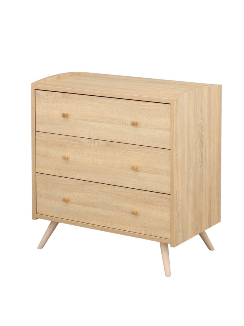 Commode met 3 lades Bruin - Kiabi