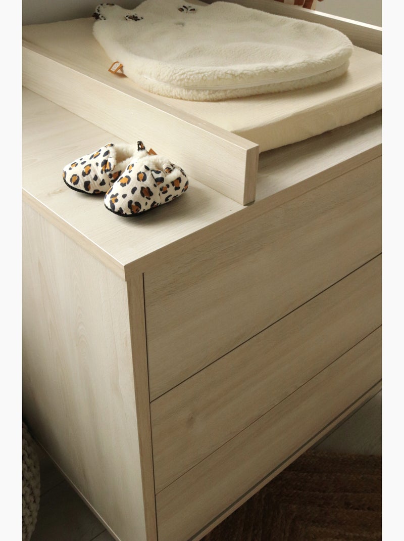 Commode met 3 lades op poten - afwerking in asbeukenhout Beige - Kiabi