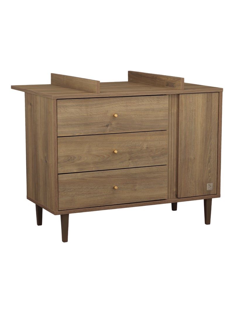 Commode voor commode met 3 laden en 1 deur Bruin - Kiabi
