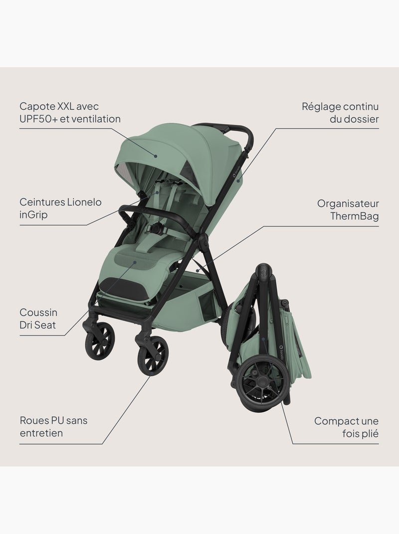 Compacte buggy lionelo bett- lichtgewicht & inklapbaar - lichtgewicht & inklapbaar - tot 22 kg Groen - Kiabi