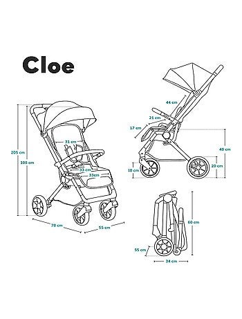 Compacte buggy LIONELO Cloe - Lichtgewicht & inklapbaar - Lichtgewicht & inklapbaar - Tot 22 kg