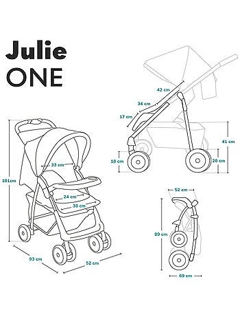 Compacte buggy LIONELO Julie One - Tot 22 kg - Lichtgewicht & inklapbaar - Accessoires