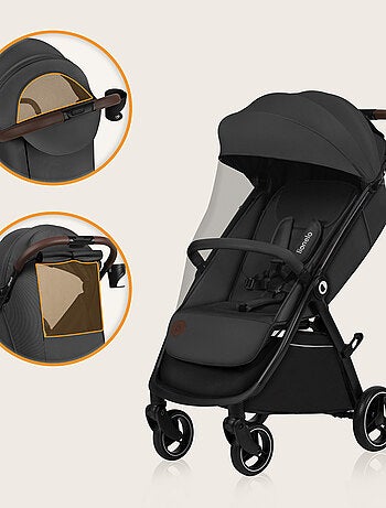 Compacte kinderwagen LIONELO Ingrid – Vering – Tot 22 kg – Lichtgewicht en opvouwbaar