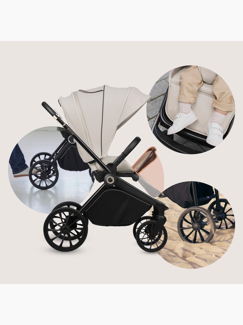 Compacte LIONELO Mika Plus buggy – Tot 22 kg – Lichtgewicht & opvouwbaar – Accessoires Beige - Kiabi