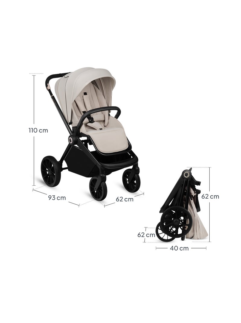 Compacte LIONELO Mika Plus buggy – Tot 22 kg – Lichtgewicht & opvouwbaar – Accessoires Beige - Kiabi