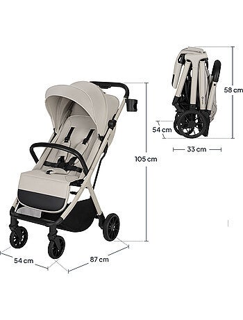 Compacte wandelwagen LIONELO Cloe Plus - Grote wielen - Auto-folding - Ventilatie