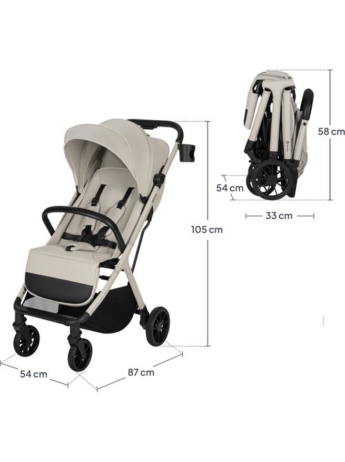 Compacte wandelwagen LIONELO Cloe Plus - Grote wielen - Auto-folding - Ventilatie - Kiabi Compacte wandelwagen LIONELO Cloe Plus - Grote wielen - Auto-folding - Ventilatie - Kiabi