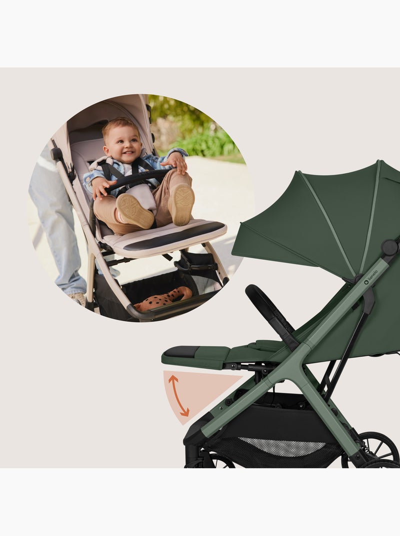 Compacte wandelwagen LIONELO Cloe Plus - Grote wielen - Auto-folding - Ventilatie Groen - Kiabi