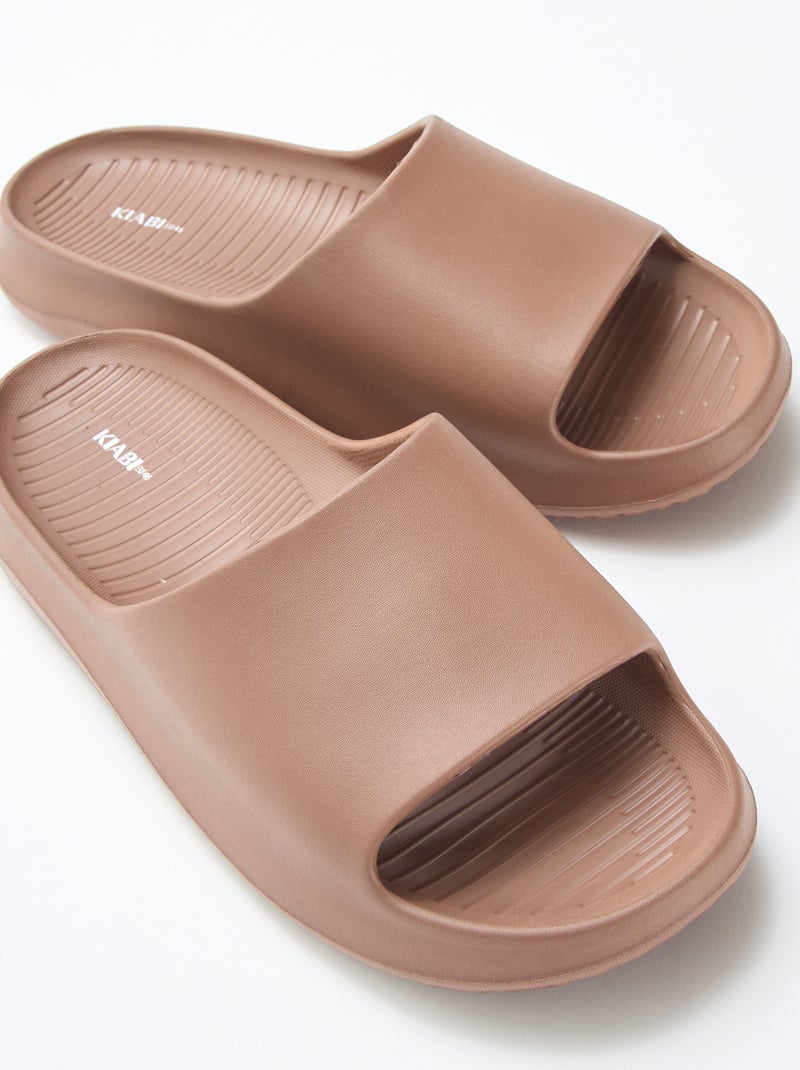 Compensatiezwembadslippers Bruin - Kiabi