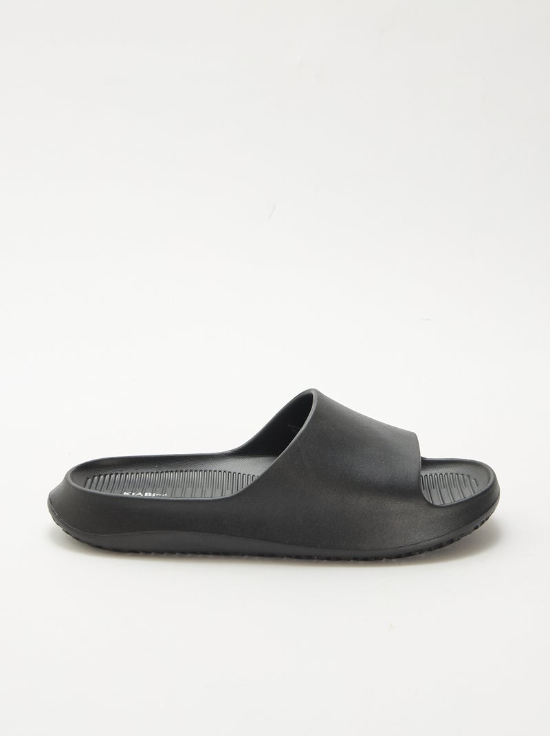Compensatiezwembadslippers Zwart - Kiabi