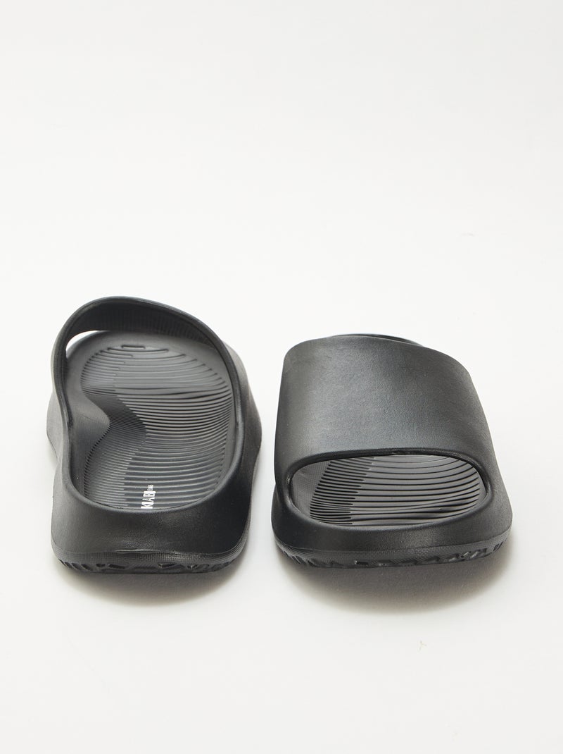 Compensatiezwembadslippers Zwart - Kiabi