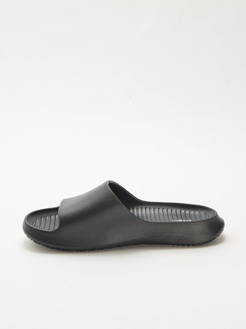 Compensatiezwembadslippers Zwart - Kiabi