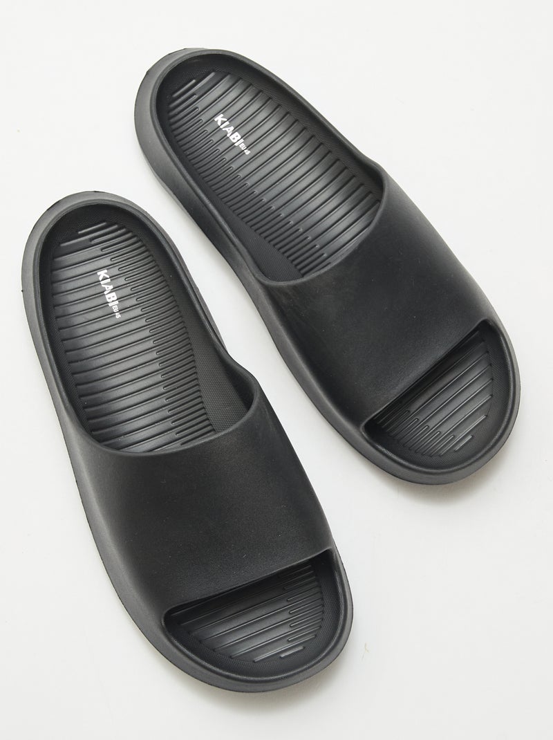 Compensatiezwembadslippers Zwart - Kiabi