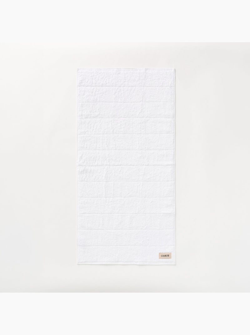 Complete badhanddoekenset 100% katoen, badstof 600 g/m², met ophanglus - Gamusi Wit - Kiabi