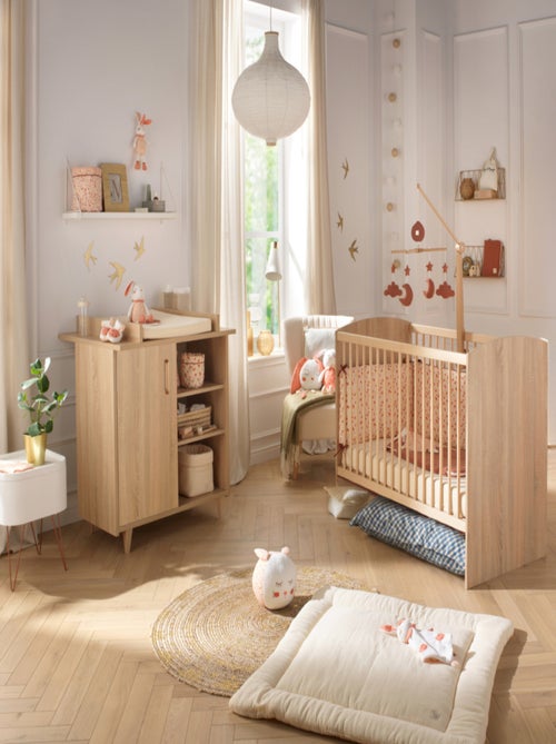 Complete kinderkamer: bed 120x60 en luiertafel - Kiabi Complete kinderkamer: bed 120x60 en luiertafel - Kiabi