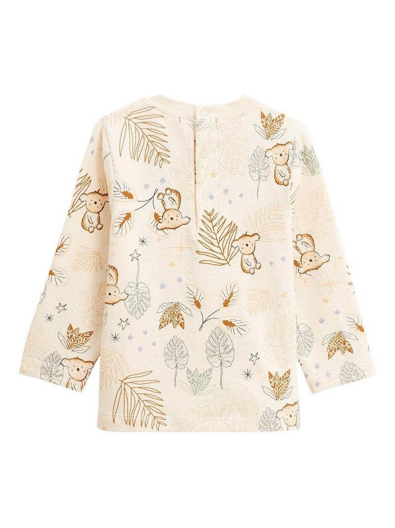 Constellation baby fleece tuinbroek en t-shirt set Camel - Kiabi
