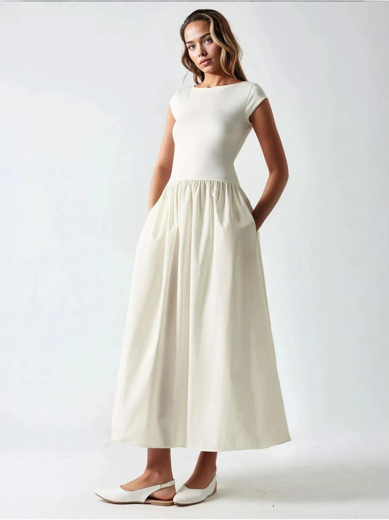 Contrast midi-jurk hiccup Ivoor - Kiabi